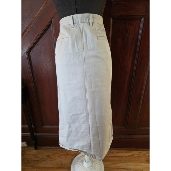 Gap Hutton Beige Midi Skirt Size 14 Cotton Blend Womens Casual Wear - Picture 3 of 6